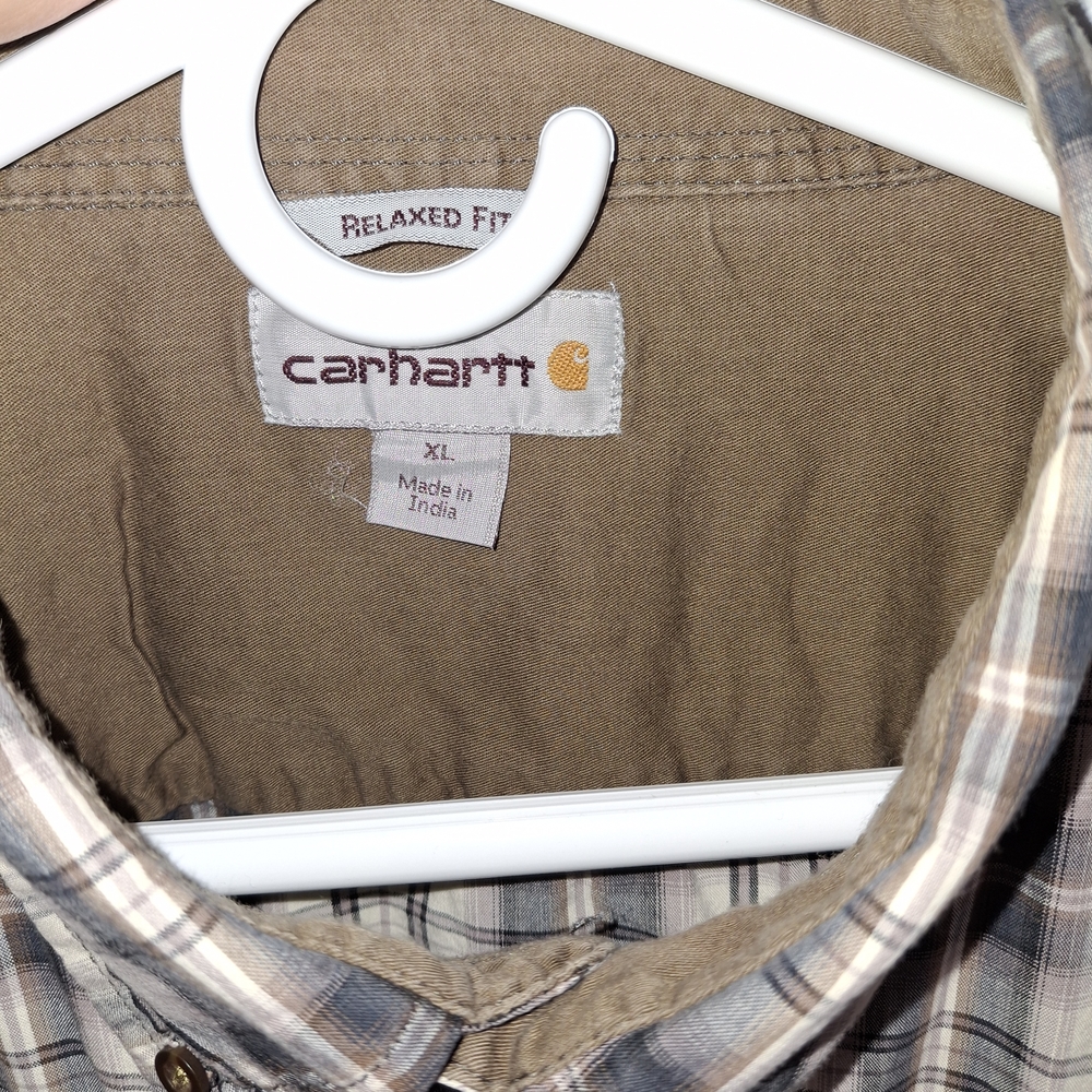Carhartt Relaxed Fit Plaid Long Sleeve Button Down Shirt XL - Picture 2 of 4